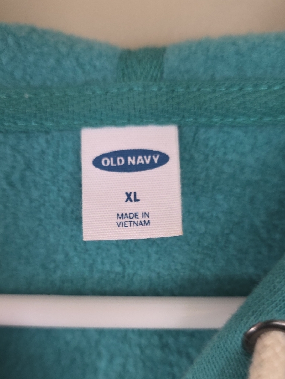 Old Navy Teal Zip Hoodie with White Lettering - Picture 3 of 3